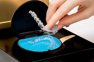 invisalign top and bottom in a retainer case